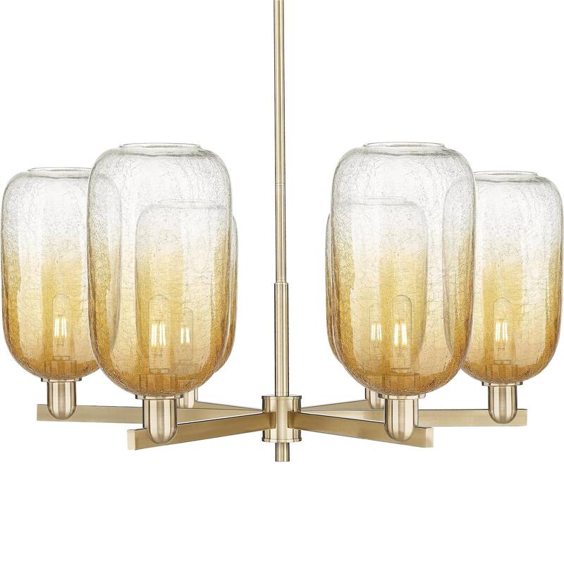 Innovations Lighting 716-6CR-17-24 Brookhaven Cloche Chandelier - Champagne Bronze / Amber
