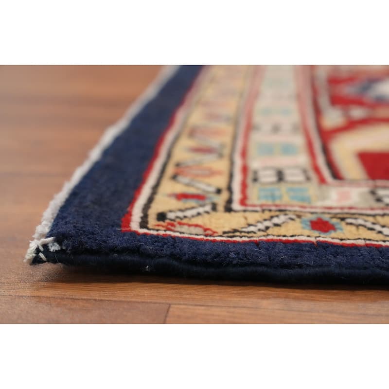 Hand Knotted Oriental 100% Wool Carpet Traditional Medallion Red Heriz (serapi) Area Rug - 11' 9'' X 8' 7''