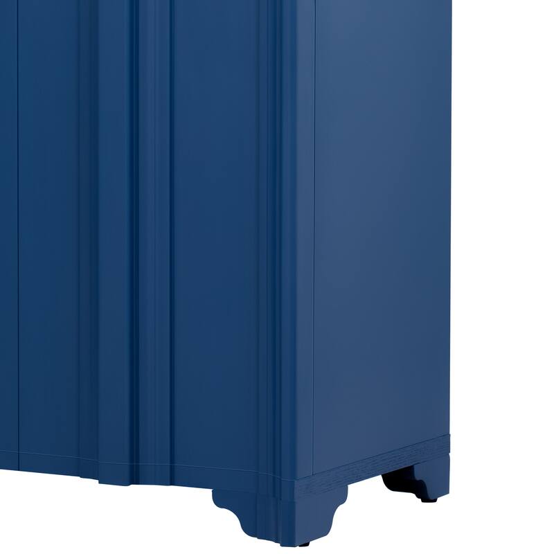 Modern 4-Door Buffet Cabinet Linear Sideboard with Triangular Legs, for Living Rooms, Entrances and Study Rooms