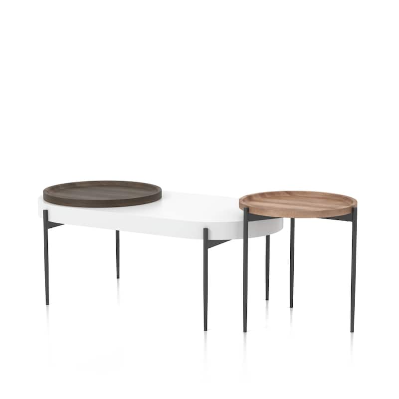Wicklow Contemporary 47-inch Steel 2-Piece Table Set by Furniture of America