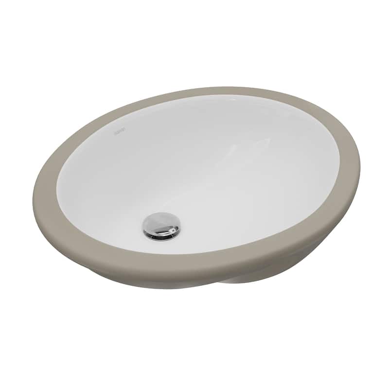 Karran 17-3/8" Undermount Vitreous China Bathroom Sink In White