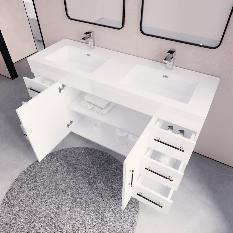 Eliza 60'' Freestanding Vanity with Double Sink