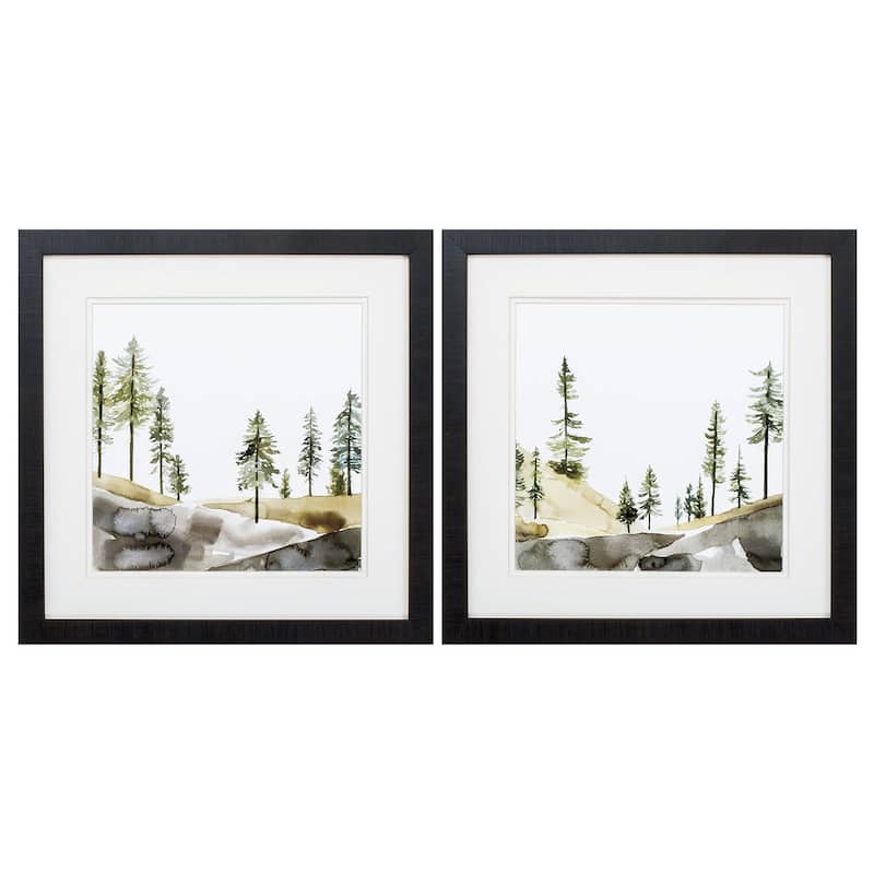 Pine Hill S/2 Framed Art Under glass - 18 X 18 X 1
