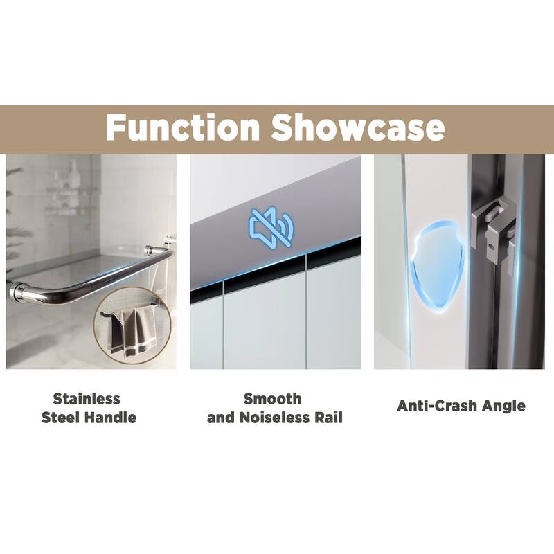 Aluminum Frame Double Sliding Shower Door