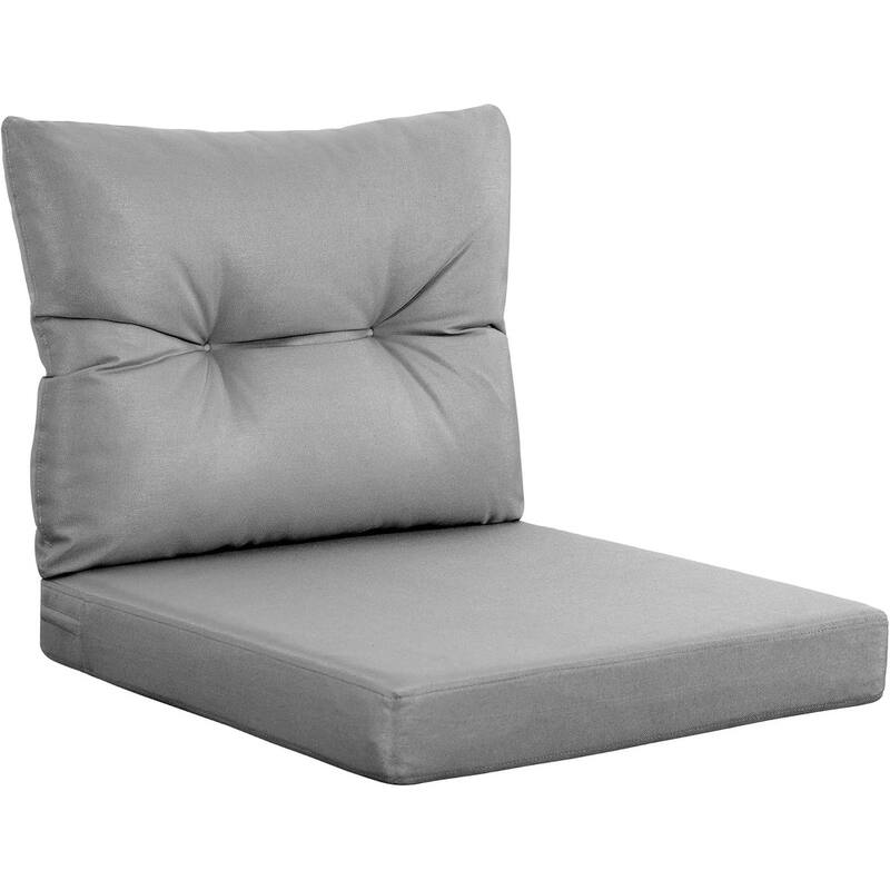 WINSOON 24x24 Inch Outdoor Deep Seat Cushion Set,Waterproof and Resistant - Dark Grey