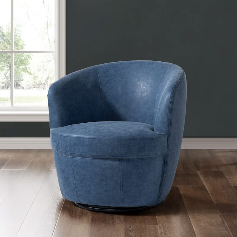 PU Leather Swivel Accent Chair Barrel Chair