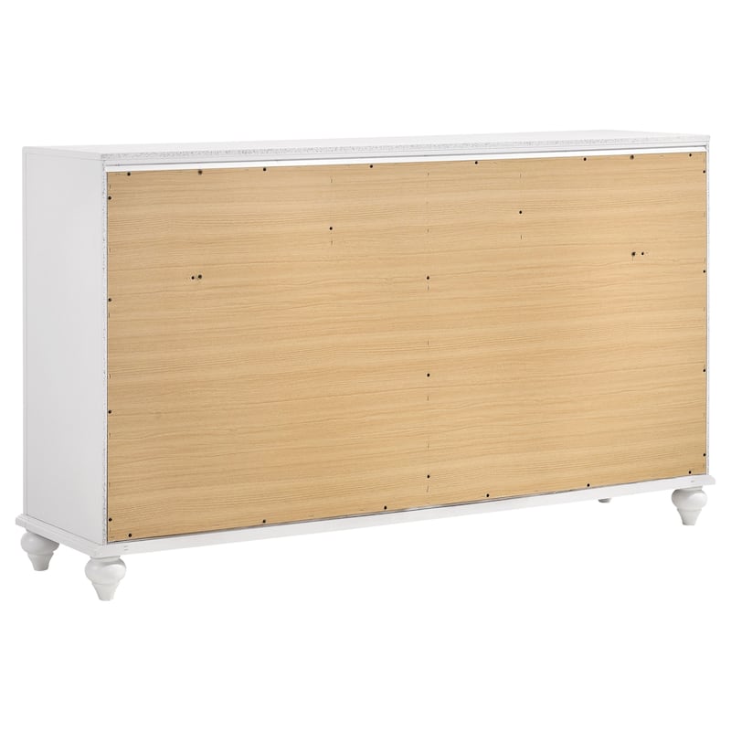 Barzini Upholstered Bedroom Set White with Wingback Headboard