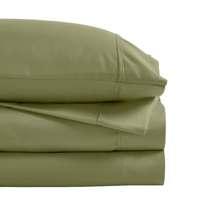 Superior Cotton Blend 1200 Thread Count Solid Deep Pocket Bed Sheet Set