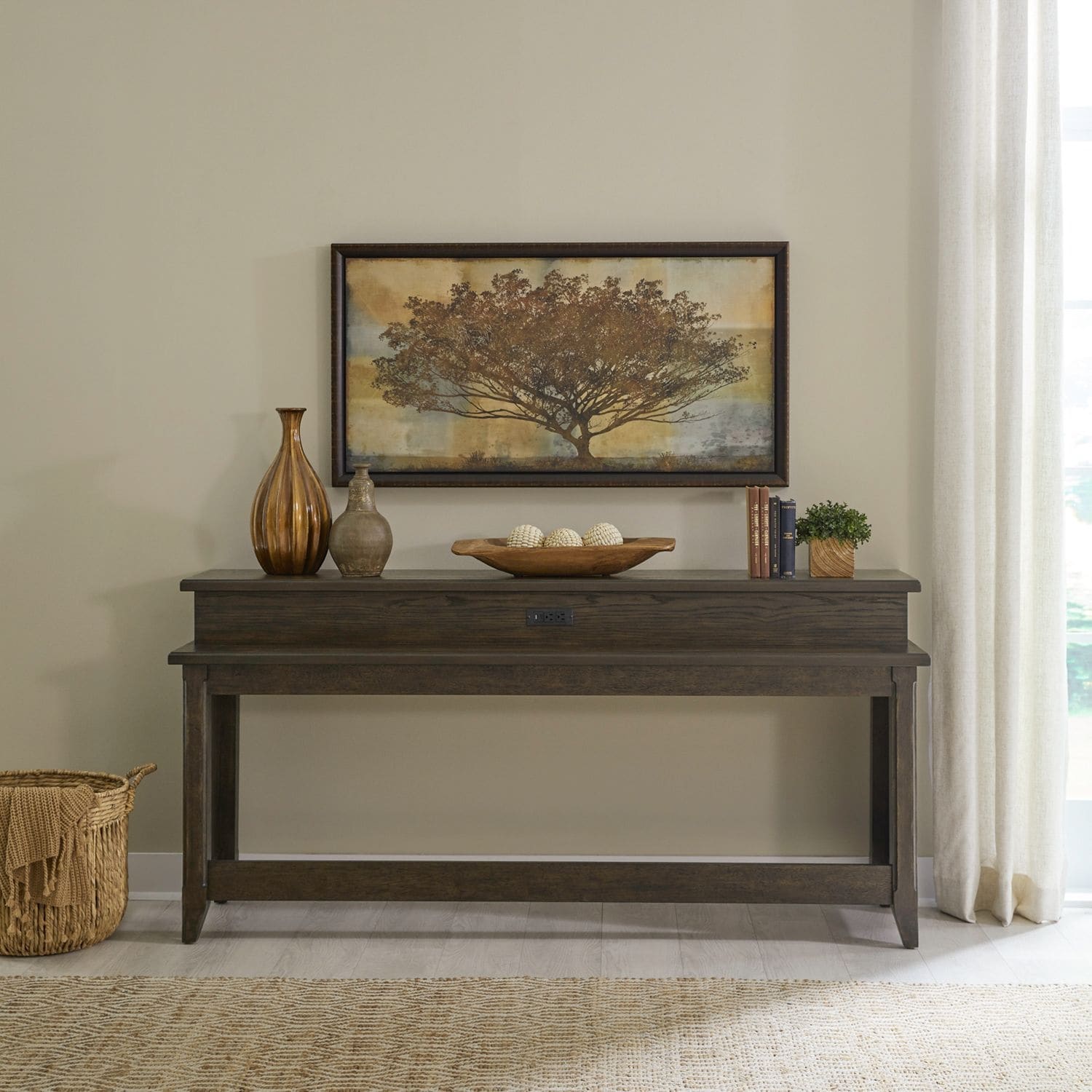 Paradise Valley Saddle Brown Console Bar Table