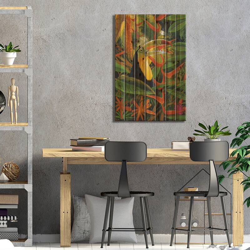 Toucan Colors Print On Wood by Graeme Stevenson - Multi-Color