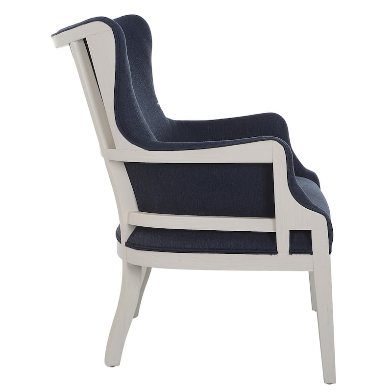 Uttermost 23753 26" Wide Plywood Framed Polyester Accent Chair - Blue / White