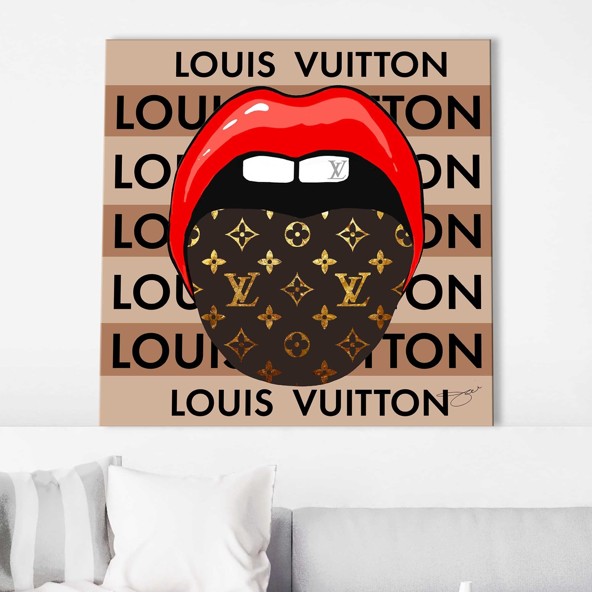 Louis Vuitton Tongue by Jodi Print on Canvas - On Sale - Bed Bath