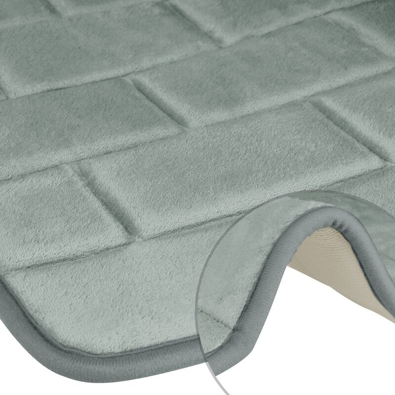 Memory Foam Bath Mat, Soft Absorbent Bathroom Rug Non-Slip Dry Fast
