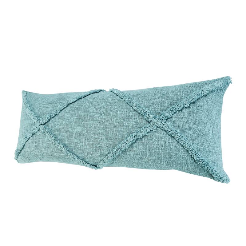 Solid Decorative Diamond Tufted Cotton Throw Pillow