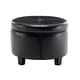 preview thumbnail 6 of 17, Porthos Home Donn Faux Leather Round Storage Ottoman with Rubberwood Legs