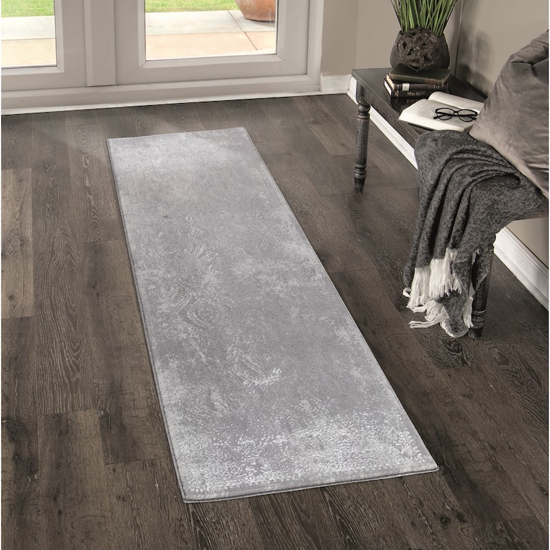 Maz Collection Distressed Abstract Area Rug