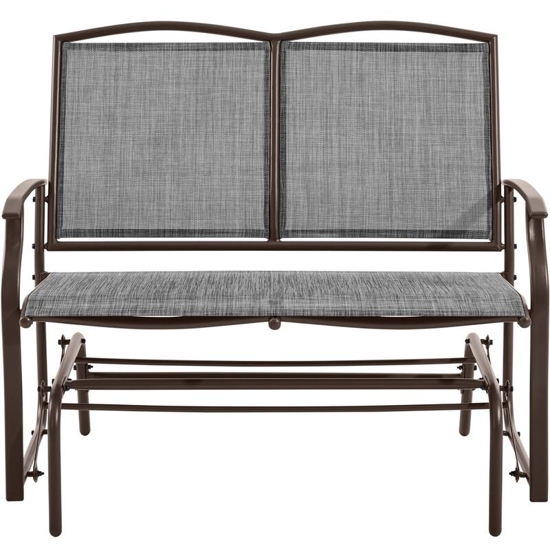 Yaheetech 2-Person Patio Glider Bench Swing Glider Chair - Grey