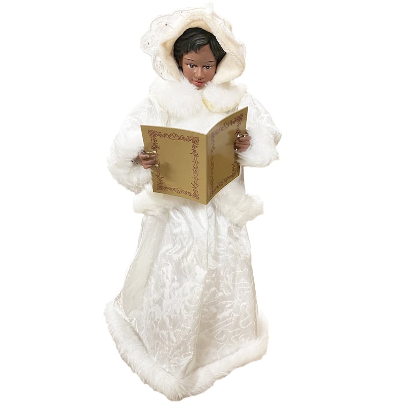 15 To 18 inches Black Christmas Splendor Carolers, Set of 4 - white