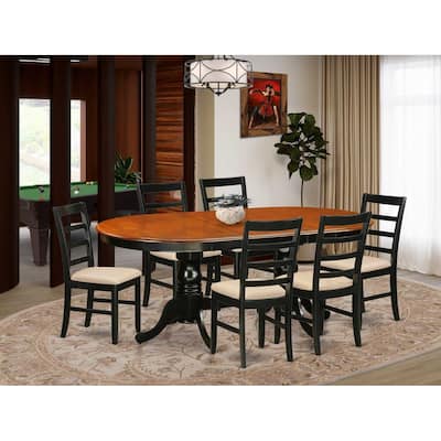 Dining Room Set for 8 - Kitchen Table with Chairs - Oval Table - Rubberwood Construction - HomeStock