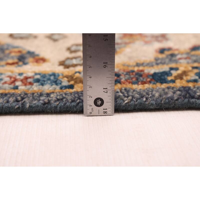 ECARPETGALLERY Hand-knotted Jules Serapi Navy Wool Rug - 6'0 x 8'11