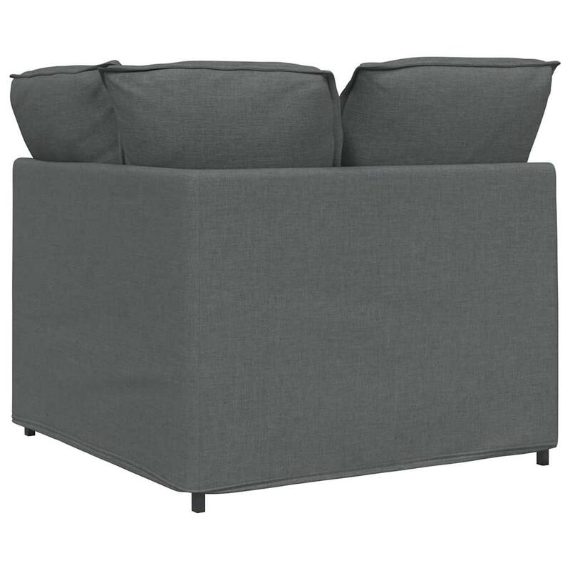 vidaXL Modular Sofa Dark Grey fabric (100% Polyester), Metal, Foam - 39.4 x 39.4 x 25.2 in