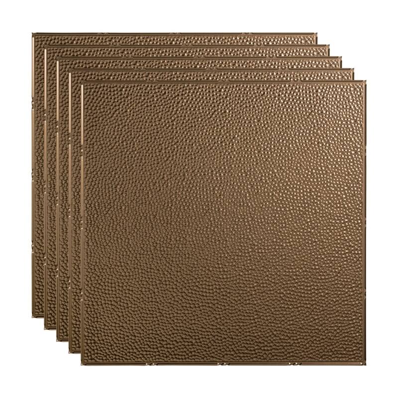 FASÄDE Border Fill Decorative Vinyl 2ft x 2ft Lay in Ceiling Panel in Argent Bronze (5 Pack) - 5 Pack - Argent Bronze