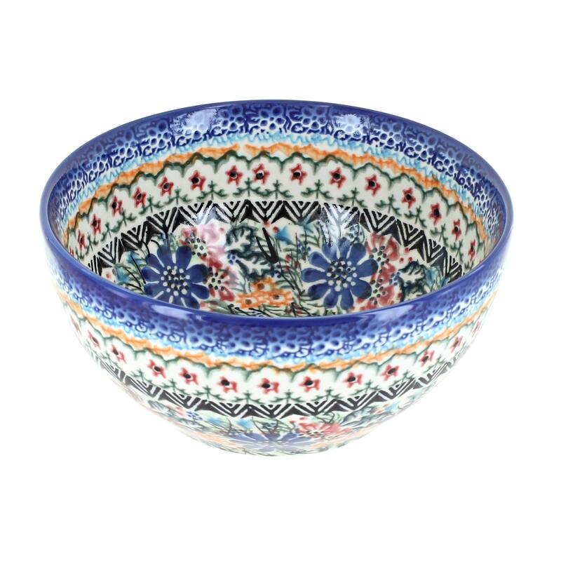 Blue Rose Polish Pottery Vena Cereal Bowl