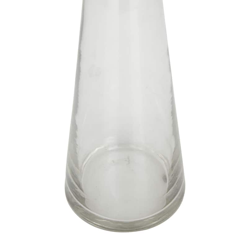 Glass Tapered Cone Candle Holder with Rounded Candle Plates - Set of 3 Green, Gold, Clear - Roche River Decor