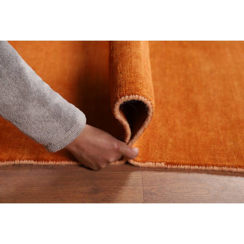 Modern Gabbeh Oriental Rug Handmade Accent Wool Carpet - 3'4"x 4'10"