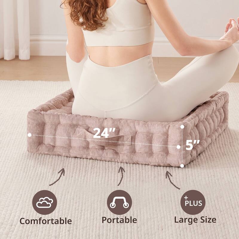Intelligent Design Azza Poly Chenille Square Floor Pillow Cushion