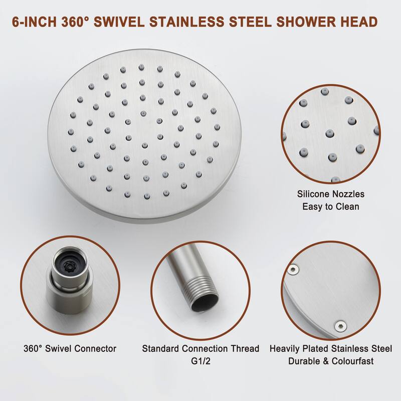 Dual Shower Heads 12 Inch Ceiling Mounteded Rainfall Shower Set
