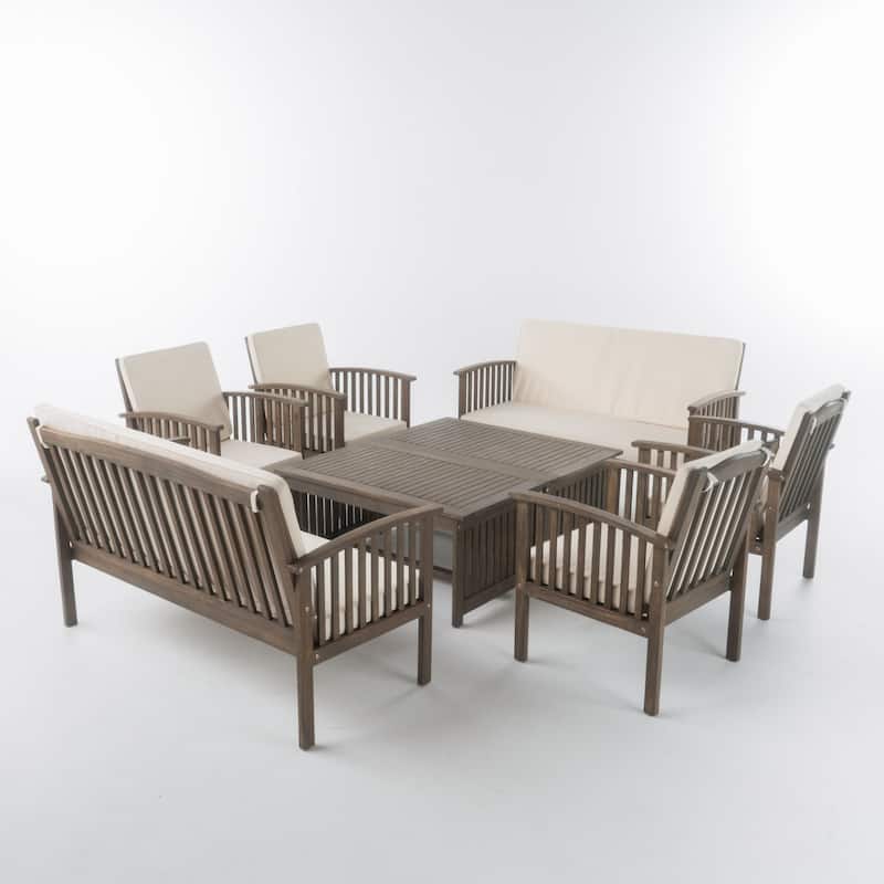 Carolina Acacia 8-piece Outdoor Sofa Set by Christopher Knight Home