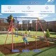 preview thumbnail 3 of 6, Outsunny Metal Swing Set with Glider, Two Swing Seats and Adjustable Height, Outdoor Heavy Duty A-Frame - Multicolor