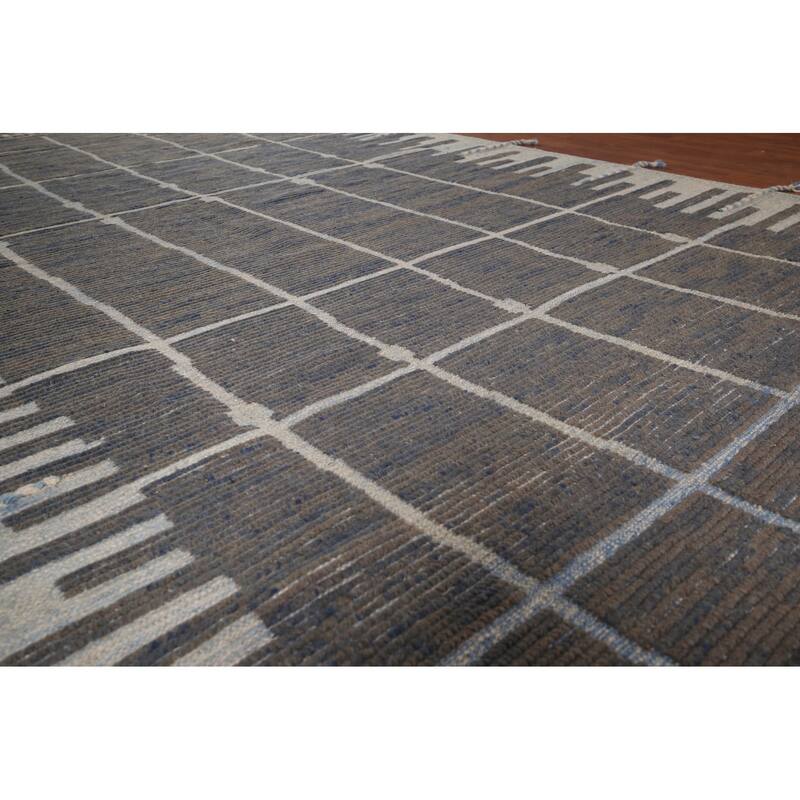 Earth Tone Moroccan Area Rug Handmade Wool Carpet - 7'11"x 12'2"