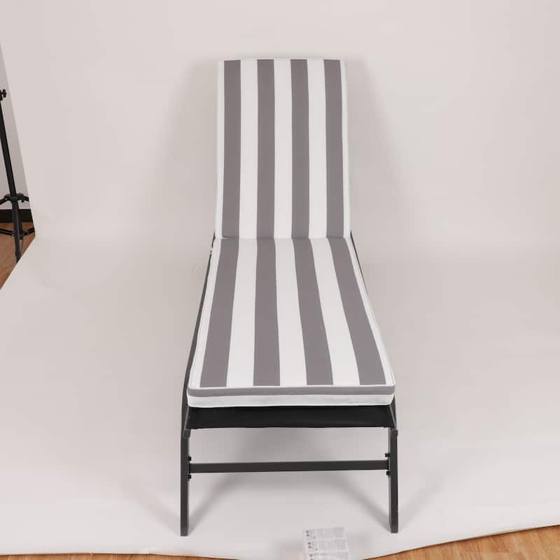 GDFStudio Bula Outdoor Chaise Lounge Cushion with Removable Cover (Set of 2)-ONLY CUSHION - 74.41" x 22.05"