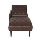 preview thumbnail 23 of 27, Chaise Lounge Arm Chair with Pillow and Wood Legs,Accent Soft Chair with Tufted Back and Arm,Upholstered Chaise Couch Chair