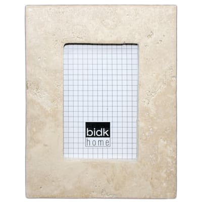 Travertine Picture Frame - for 4" x 6" Photo - Beige - 4-inchx6-inch