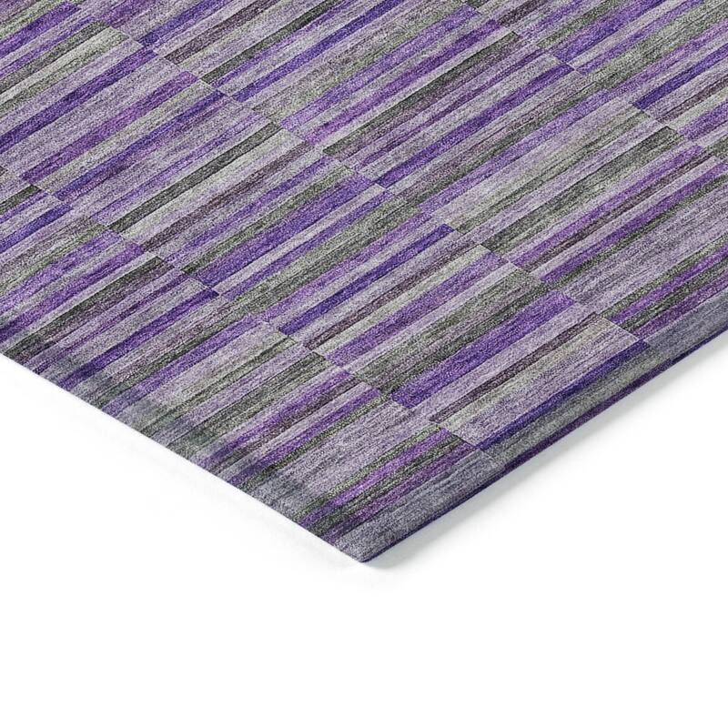 HomeRoots Striped Transitional Rectangle Outdoor Rug