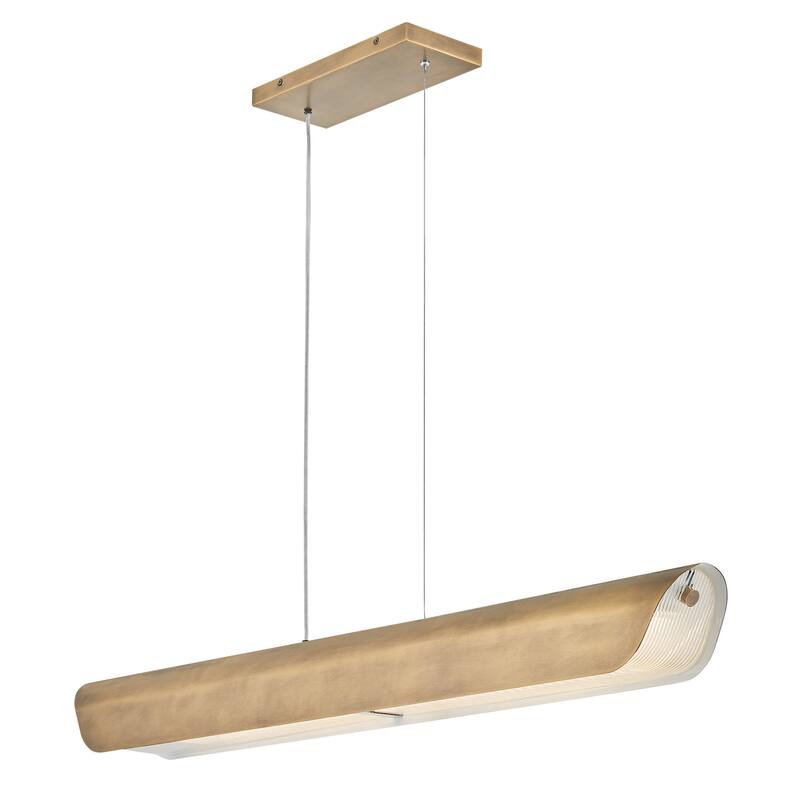 Fredrick Ramond FR41555 Arco 46" Wide LED Linear Chandelier - Heritage Brass