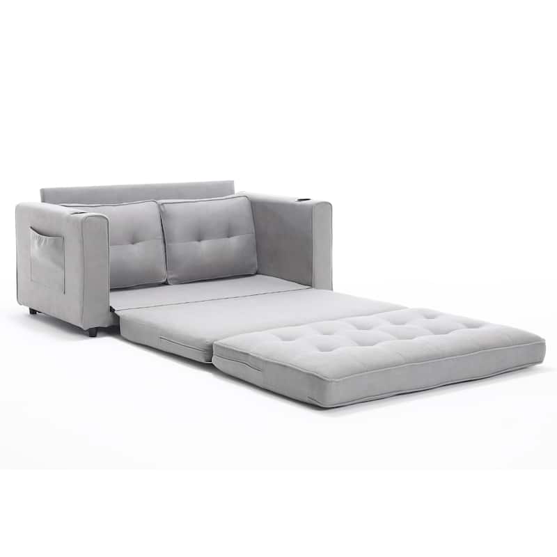 3-in-1 Upholstered Futon Sofa Convertible Floor Sofa bed
