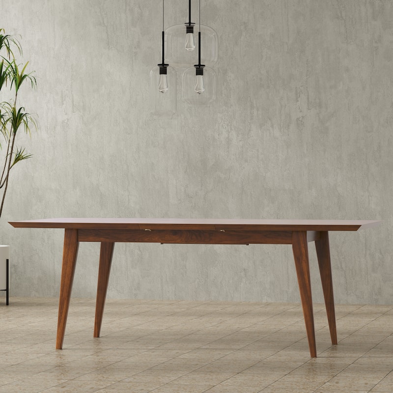 Simpli Home Draper 84x40" Dining Table in Walnut Veneer - 84 inches wide