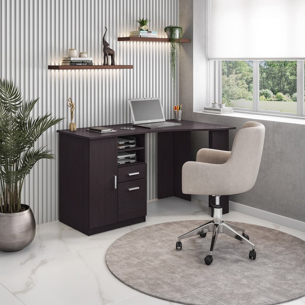 Techni Mobili Techni Mobili Classic Office Desk with Storage, Espresso