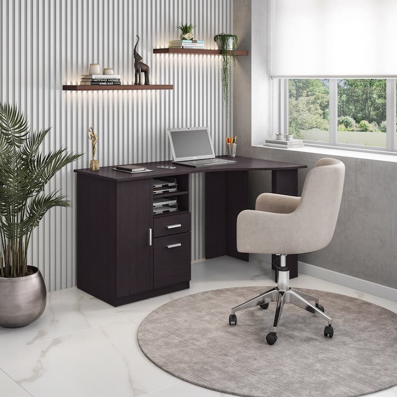 Techni Mobili Techni Mobili Classic Office Desk with Storage, Espresso