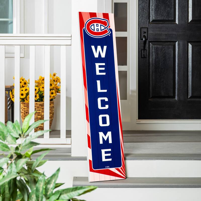 47" Porch Leaner Welcome Wall Sign, Montreal Canadiens - Blue