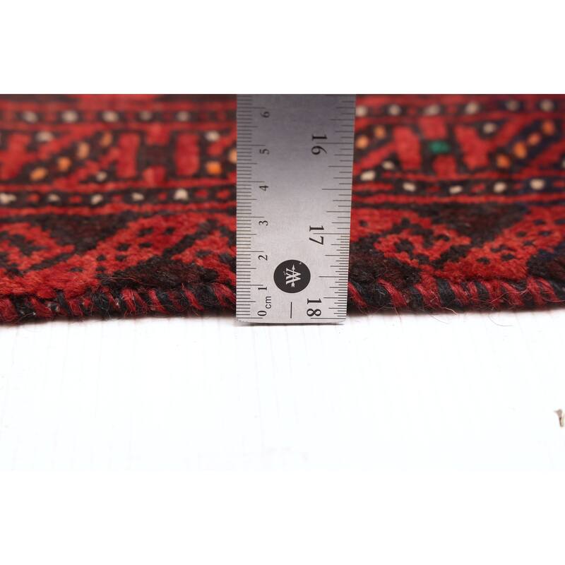 ECARPETGALLERY Hand-knotted Baluch Black, Red Wool Rug - 3'9 x 7'9