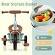 preview thumbnail 8 of 16, Tricycle Kids Trike with Adjustable Seat, Storage Basket and Limited Steering - 27" x 16" x 22" (L x W x H)
