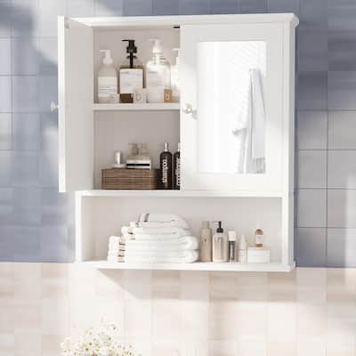 Futzca Bathroom Cabinet with Mirror, Wall Medicine Cabinet with Shelf