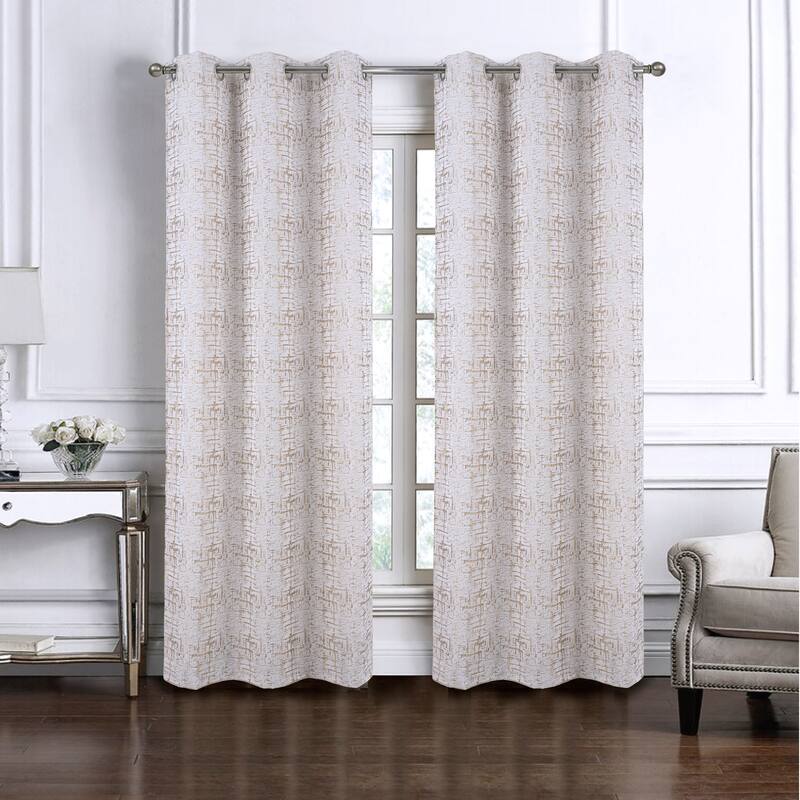 Luca Woven Jacquard Window Curtain Panel Set 84"