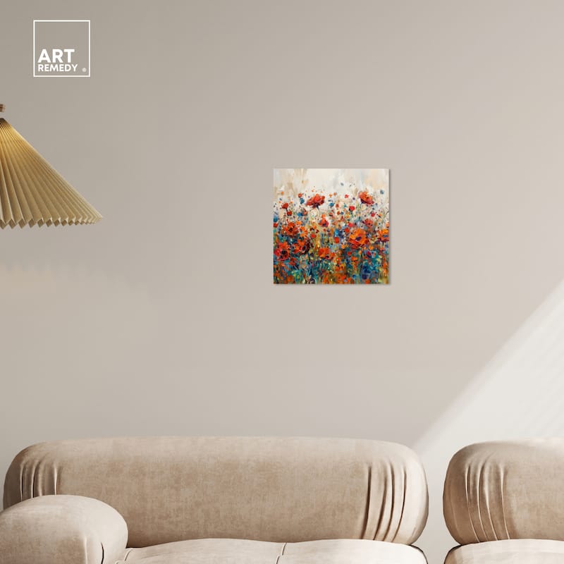 Art Remedy Beautiful Garden Bloom Gallery Wrapped Impressionism 1 Piece Canvas Wall Art