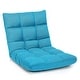 preview thumbnail 38 of 67, Costway Adjustable 14-Position Floor Chair Folding Lazy Gaming Sofa Peacock Blue